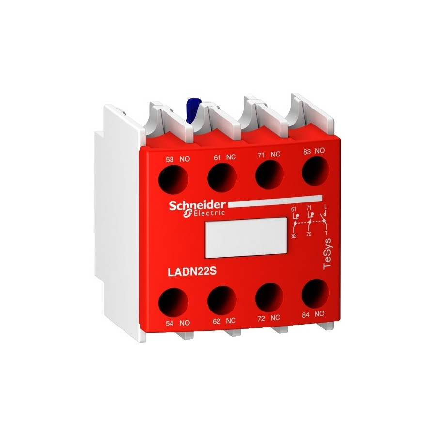 LADN22S - TeSys D - bloc de contact auxiliares sécurité rouge - 2NO + 2NC - Schneider 