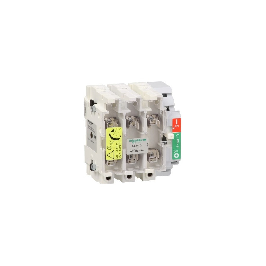GS1FD3 - TeSys GS1 - bloc de base interrupteur-sectionneur fusible - 3P 3F - NFC - 50A - Schneider 
