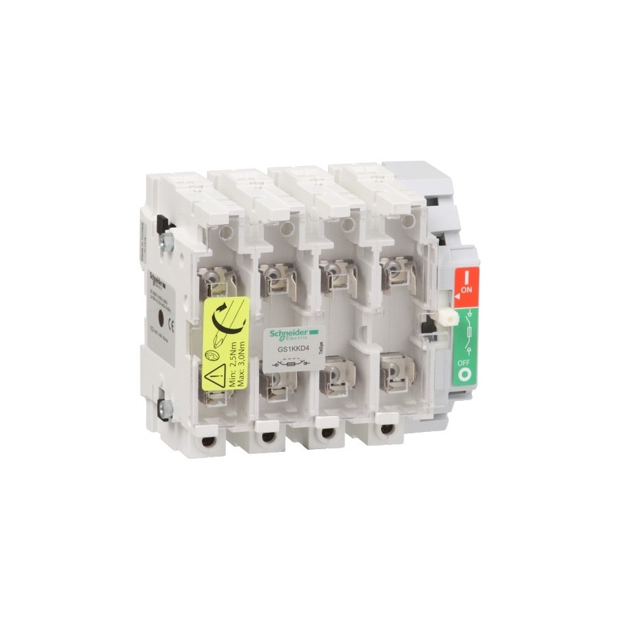 GS1KKD4 - TeSys GS1 - bloc de base interrupteur-sectionneur fusible - 4P 4F - DIN - 125A - Schneider 
