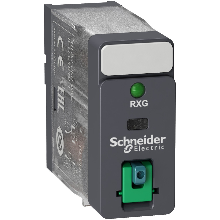 RXG12JD - Zelio Relay RXG - relais interface - embrochab - test - DEL - 1OF - 10A - 12VDC - Schneider 