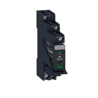 RXG12P7PV - Zelio Relay RXG - relais embroc monté sur embase - test + DEL - 1OF 10A - 230VAC - Schneider 