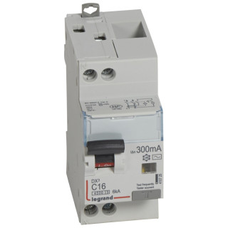 410725 - Disjoncteur diff DX³ 4500 vis/vis -U+N 230V~ 16A -typeAC 300mA - courbe C - 2M - Legrand 
