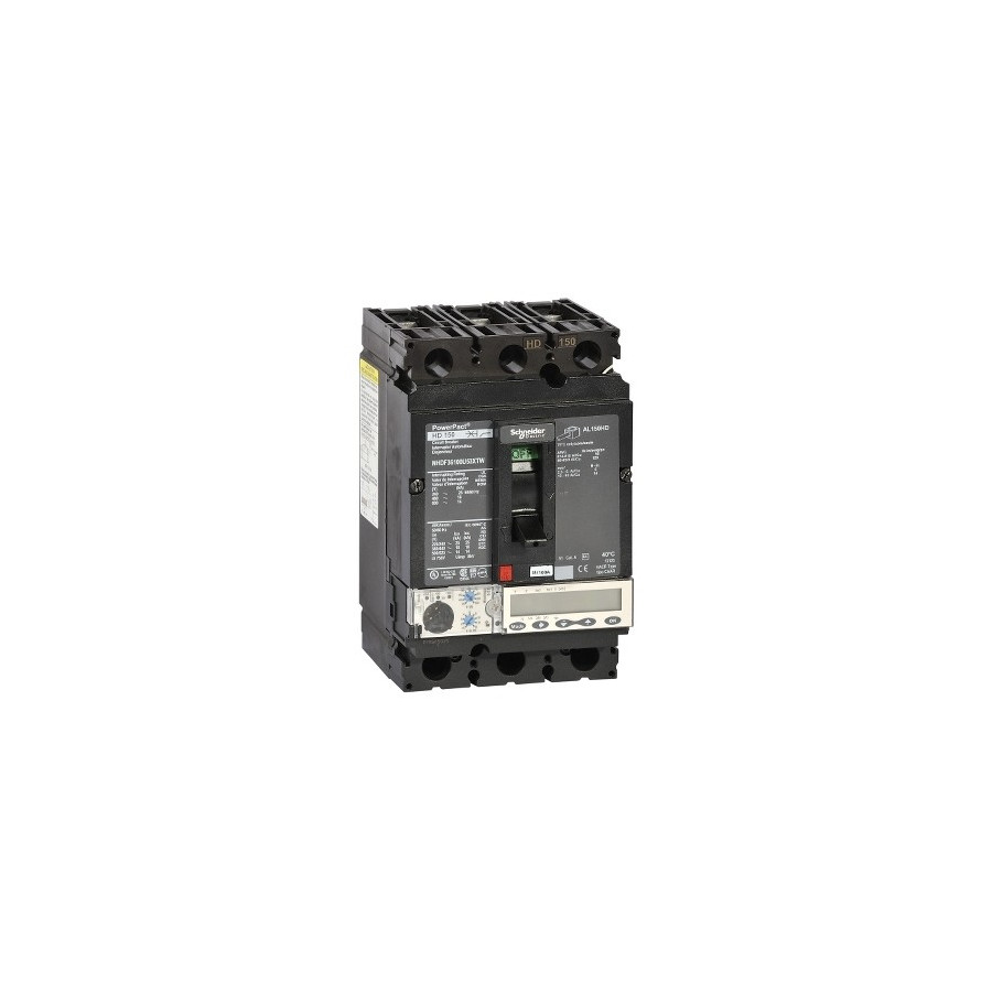 NHDF36100U53XTW - PowerPact H - disjoncteur 150A - sans bornes - 18kA Micrologic 5.2E 100A 3P 3d - Schneider 