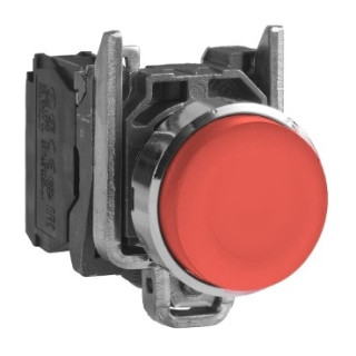 XB4BL41 - Harmony XB4 - bouton poussoir à impulsion - Ø22 - dépassant - rouge - 1F - vis - Schneider 