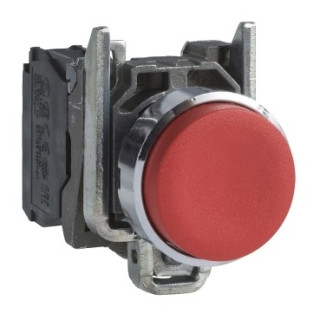 XB4BL42 - Harmony XB4 - bouton poussoir à impulsion - Ø22 - dépassant - rouge - 1O - vis - Schneider 