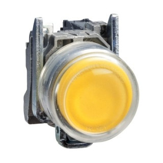 XB4BP583B5EX - Harmony XB4 - bouton poussoir lumin à impuls Atx - Ø22 - jaune - 1F - 24V - vis - Schneider 