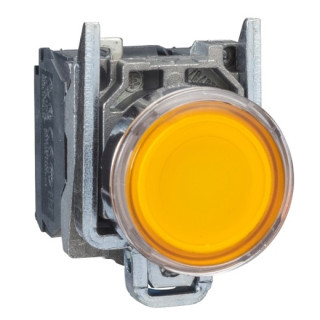 XB4BW35B5 - Harmony XB4 - poussoir lumineux LED - 1F+1O - orange - Ø22 - 24VACDC - Schneider 