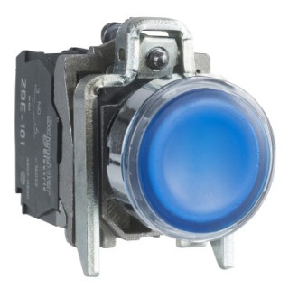 XB4BW36B5 - Harmony XB4 - poussoir lumineux LED - 1F+1O - bleu - Ø22 - 24VACDC - Schneider 