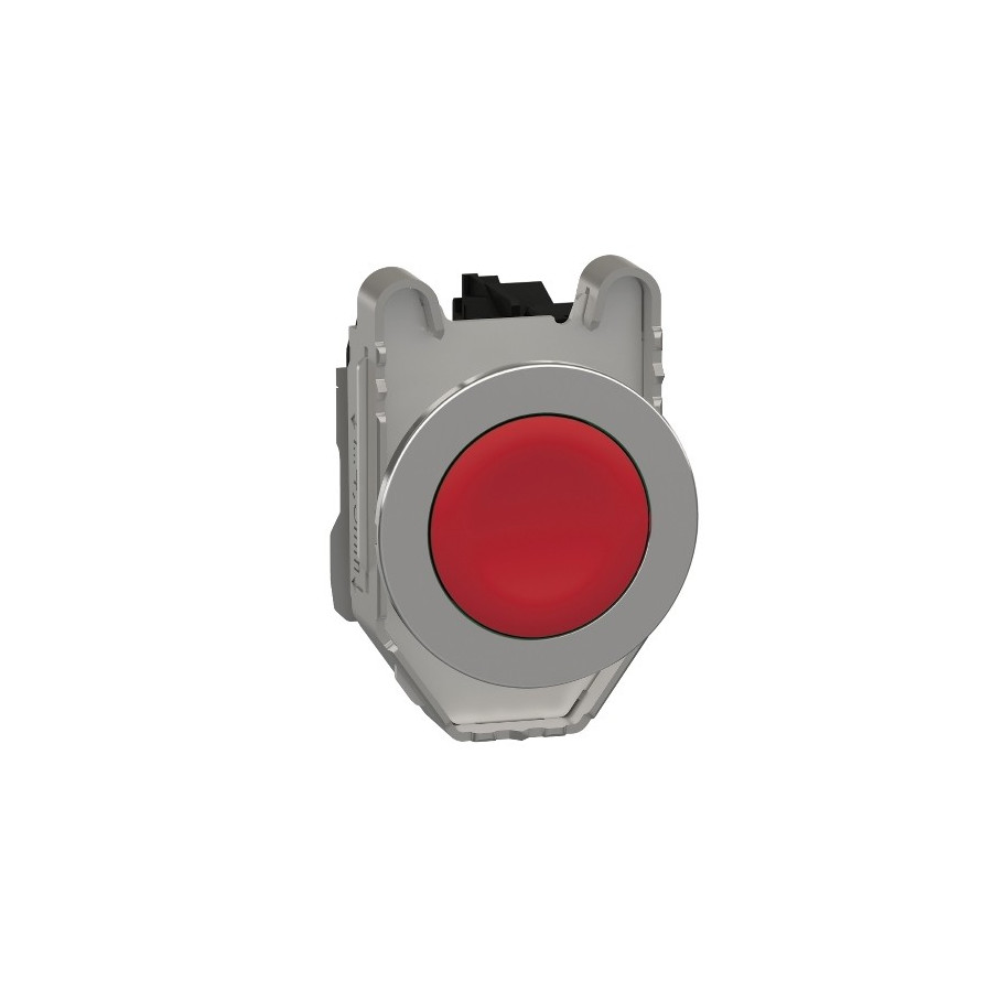 XB4FA42 - Harmony XB4 - bouton poussoir à impuls - Ø22 - flush - rouge - 1O - vis étrier - Schneider 