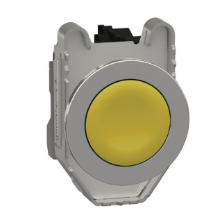 XB4FA51 - Harmony XB4 - bouton poussoir à impuls - Ø22 - flush - jaune - 1F - vis étrier - Schneider 
