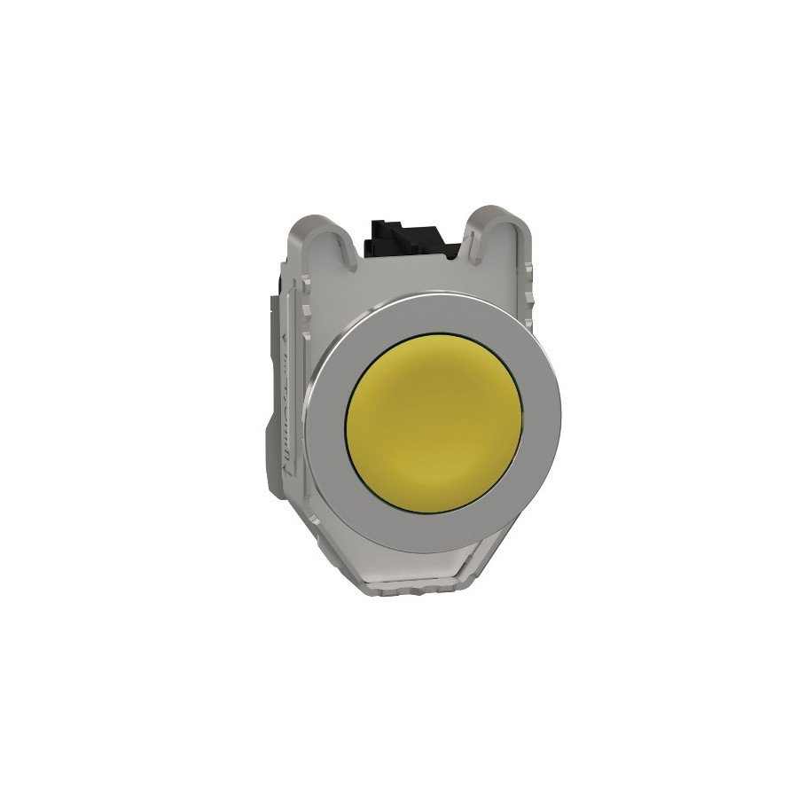 XB4FA51 - Harmony XB4 - bouton poussoir à impuls - Ø22 - flush - jaune - 1F - vis étrier - Schneider 