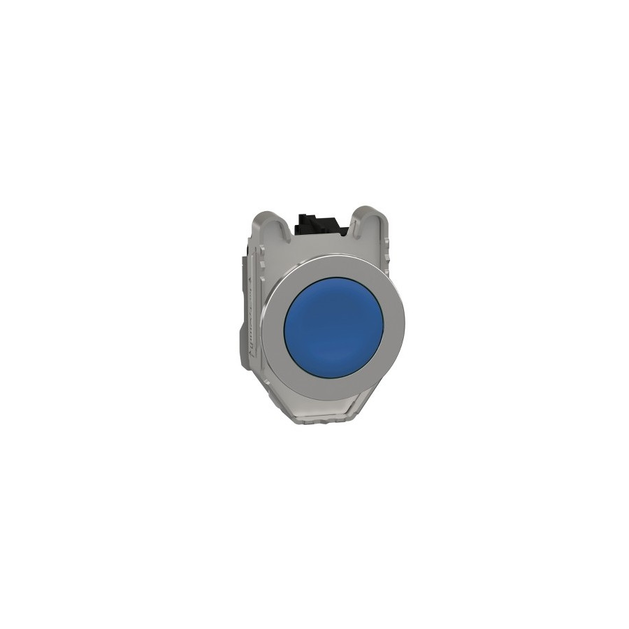 XB4FA61 - Harmony XB4 - bouton poussoir à impulsion - Ø22 - flush - bleu - 1F - vis étrier - Schneider 