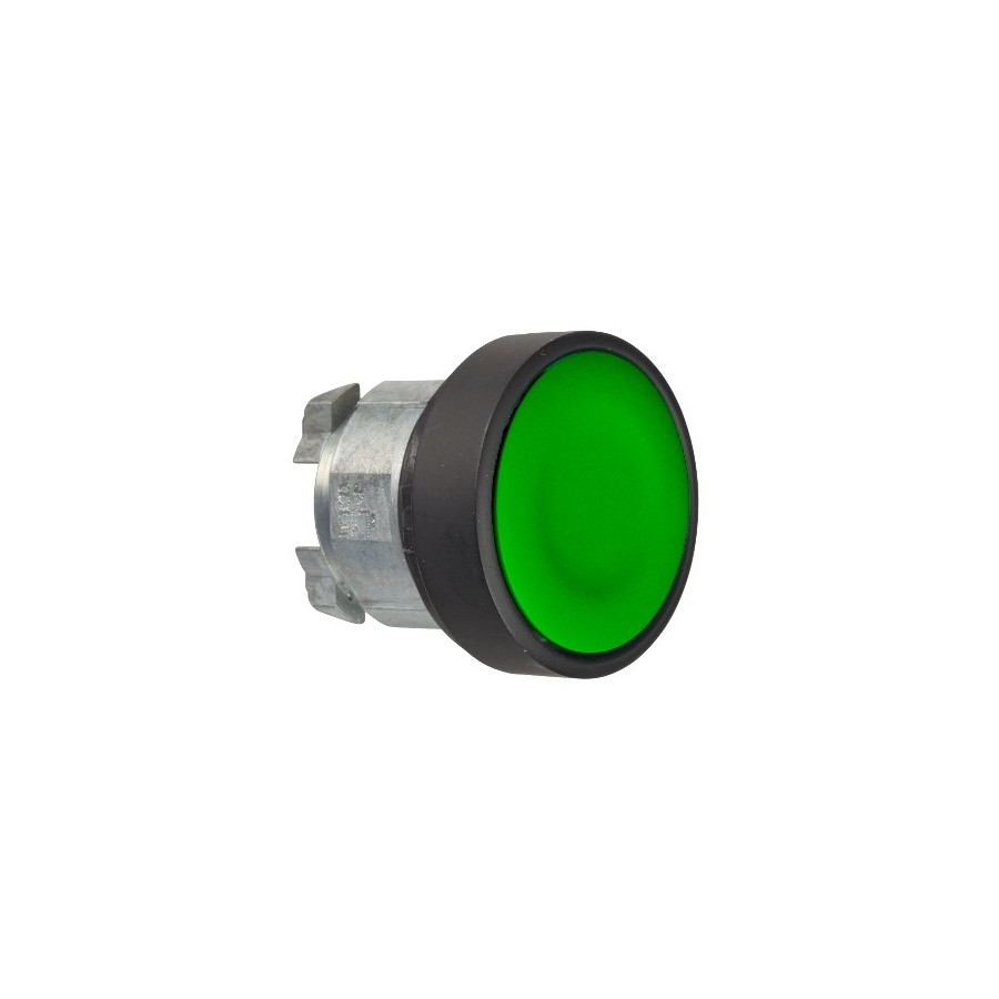 ZB4BA37 - Harmony XB4 - tête bouton poussoir - affleurant - Ø22 - vert - col noire - Schneider 