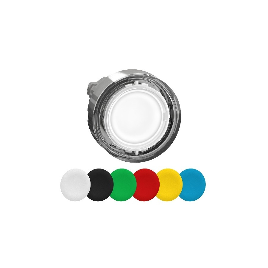 ZB4BA98 - Harmony XB4 - tête bouton poussoir lumineux à impulsion - Ø22 - 6 couleurs - Schneider 