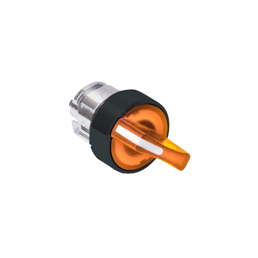 ZB4BK12537 - Harmony XB4 - tête bouton à manette lumineux - Ø22 - 2 pos fix - orange - Schneider 