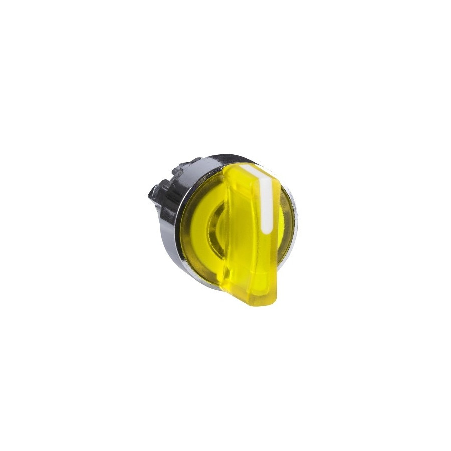 ZB4BK1283 - Harmony XB4 - tête bouton à manette lumineux - Ø22 - 2 pos fix - jaune - Schneider 