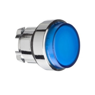 ZB4BW16 - Harmony XB4 - tête bouton poussoir lumineux BA9s - Ø22 - dépassant - bleu - Schneider 