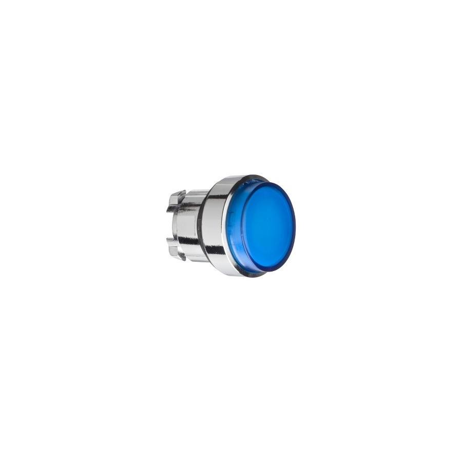 ZB4BW16 - Harmony XB4 - tête bouton poussoir lumineux BA9s - Ø22 - dépassant - bleu - Schneider 