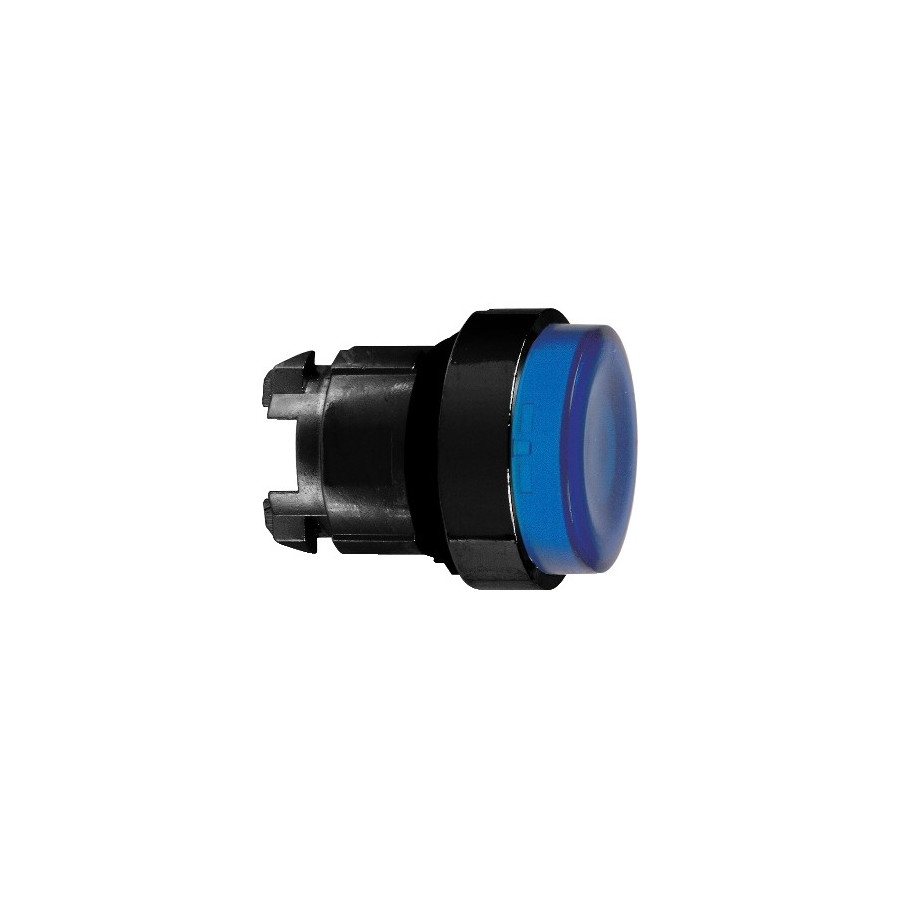ZB4BW167 - Harmony XB4 - tête bouton poussoir lumineux BA9s - Ø22 - dépassant - bleu - Schneider 