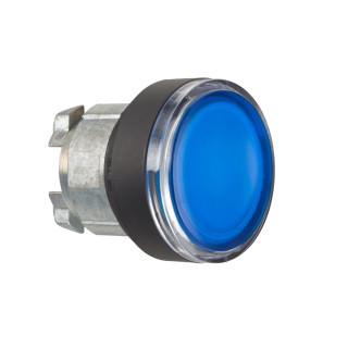 ZB4BW3637 - Harmony XB4 - tête bouton poussoir lumineux DEL - Ø22 - bleu - Schneider 