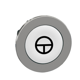 ZB4FA145 - Harmony XB4 - tête bouton poussoir à impulsion - Ø22 - flush - marqué - blanc - Schneider 