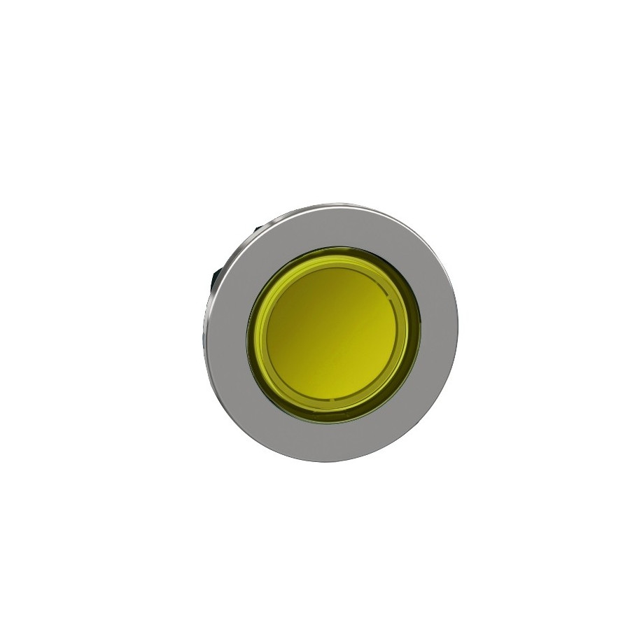 ZB4FW383 - Harmony XB4 - tête bouton poussoir lum DEL - Ø22 - flush - jaune - Schneider 