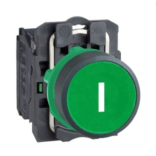 XB5AA3311 - Harmony XB5 - bouton poussoir impulsion - Ø22 - marqué - vert - 1F - vis étrier - Schneider 