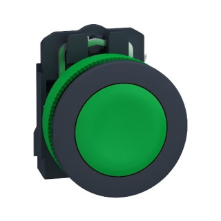 XB5FA31 - Harmony XB5 - bouton poussoir à impulsion - Ø22 - flush - vert - 1F - vis étrier - Schneider 