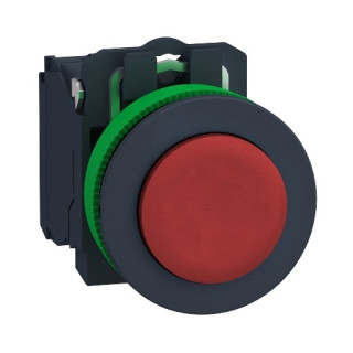 XB5FL42 - Harmony XB5 - bouton poussoir à impulsion - Ø22 - flush - dépassant - rouge - 1O - Schneider 