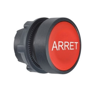 ZB5AA433 - Harmony XB5 - tête bouton poussoir - affleurant - Ø22 - rouge - texte 'ARRET' - Schneider 