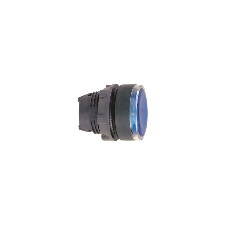 ZB5AA68 - Harmony tête de bouton poussoir lumineux - Ø22 - pour insertion étiquette - bleu - Schneider 