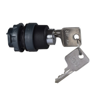 ZB5AFDA - Harmony tête pour bouton-poussoir à clé - pousser-tourner - Ø22 - noir Dom 4A185 - Schneider 