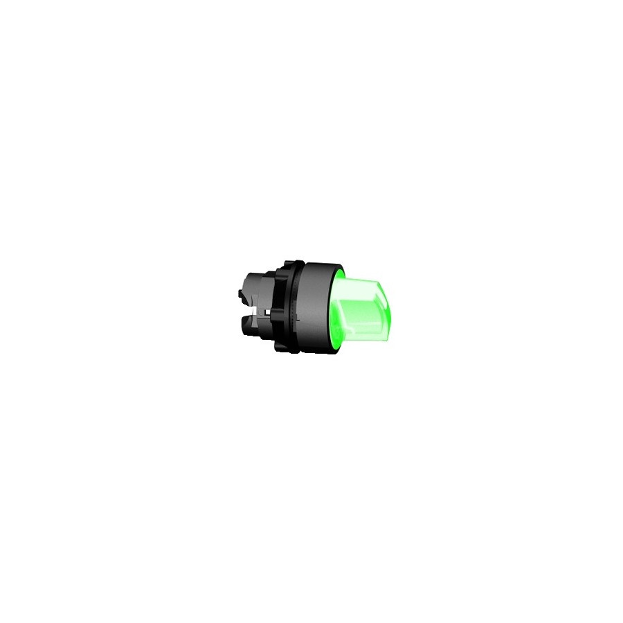 ZB5AK1333 - Harmony XB5 - tête bouton à manette lumineux - Ø22 - 3 pos fix - vert - Schneider 