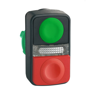ZB5AL7340 - Harmony XB5 - tête bouton double touche - Ø22 - non marqué - vert/rouge - Schneider 