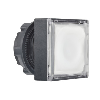 ZB5CW313 - Harmony tête pour bouton-poussoir lumineux carré - Ø22 - pour étiquette - blanc - Schneider 