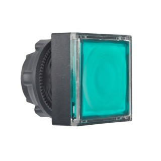 ZB5CW333 - Harmony tête pour bouton-poussoir lumineux carré - Ø22 - pour étiquette - vert - Schneider 