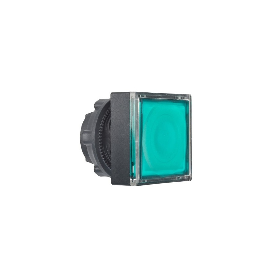 ZB5CW333 - Harmony tête pour bouton-poussoir lumineux carré - Ø22 - pour étiquette - vert - Schneider 