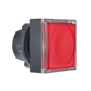 ZB5CW343 - Harmony tête pour bouton-poussoir lumineux carré - Ø22 - pour étiquette - rouge - Schneider 