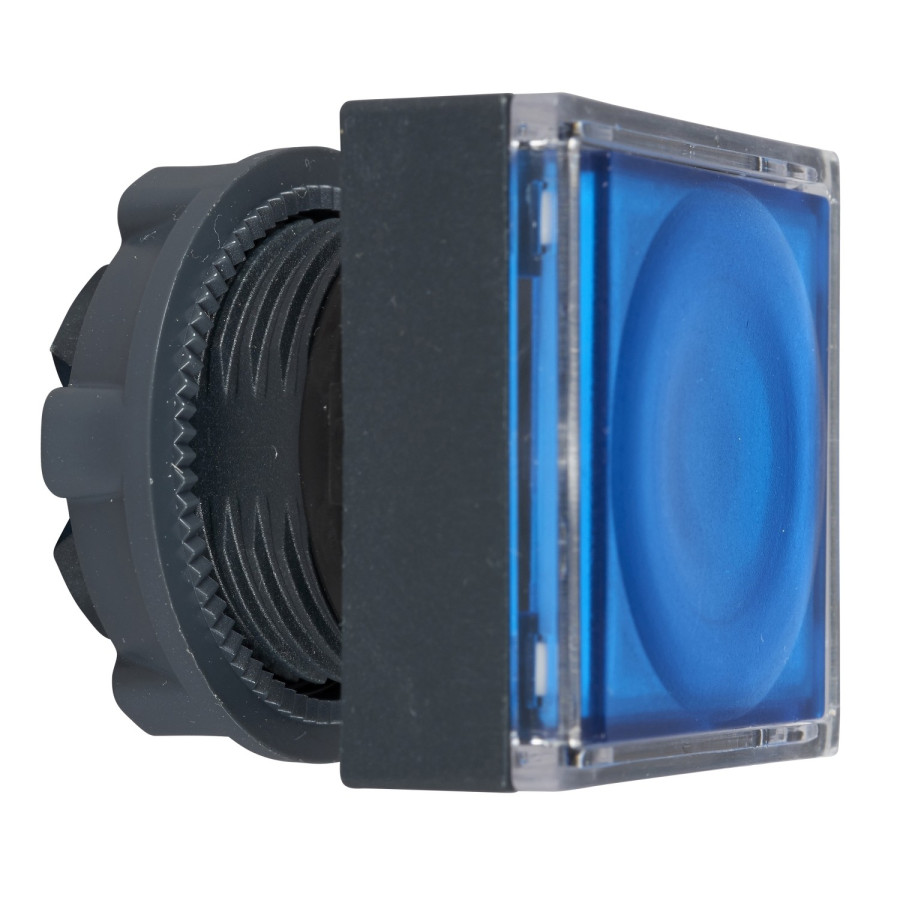ZB5CW363 - Harmony tête pour bouton-poussoir lumineux carré - Ø22 - pour étiquette - bleu - Schneider 