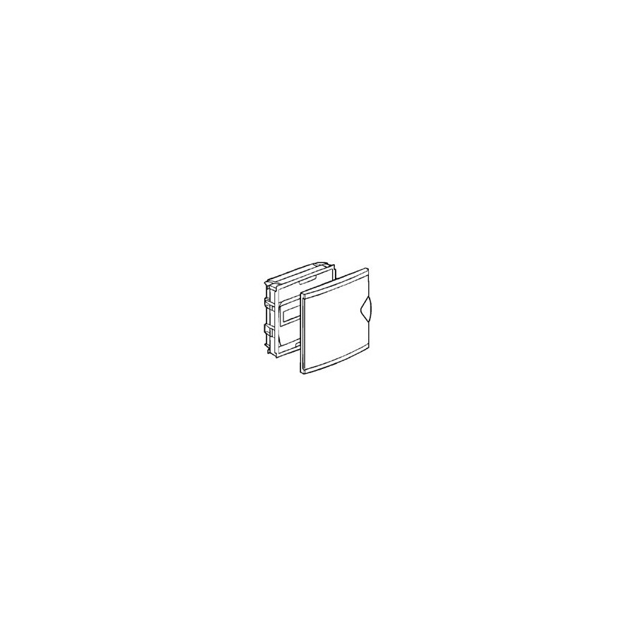 001410 - Coffret Mini Encastre - Porte Isolante Blanc Ral9010 - 1 Rang - 6+2 Modules - Legrand 