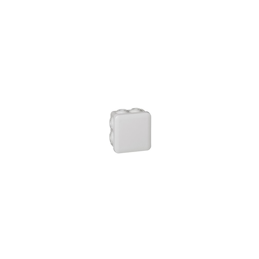 092012 - Boîte de dérivation carrée Plexo dimensions 80x80x45mm - gris RAL7035 - Legrand 