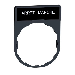ZBY2166 - Harmony - Porte-étiquette 30x40 + Étiquette 'arret-marche' 8x27 - Blanc/noir - Schneider 